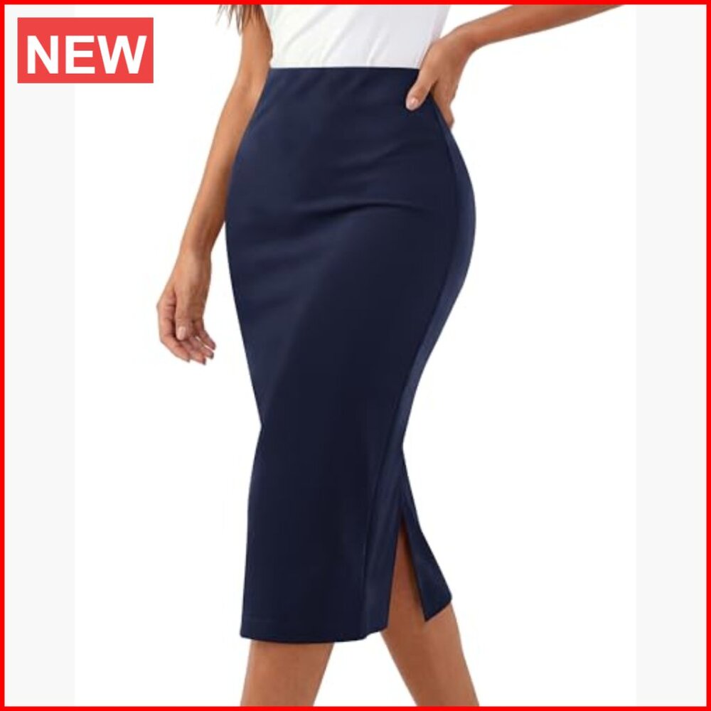 Polyester Cotton Elastane Stretch Pencil Skirt Hi… - image 4